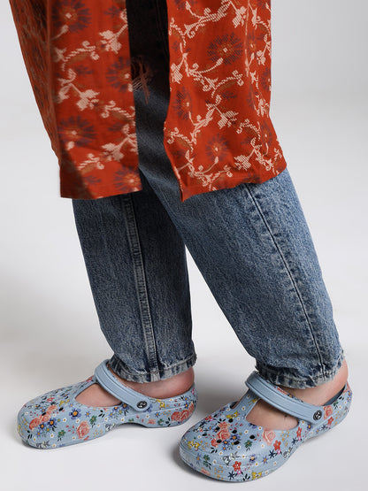 Penguin Floral Blue