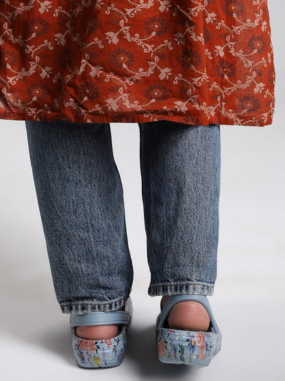 Penguin Floral Blue