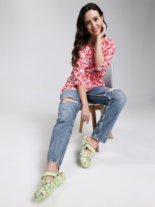 Penguin Floral Green